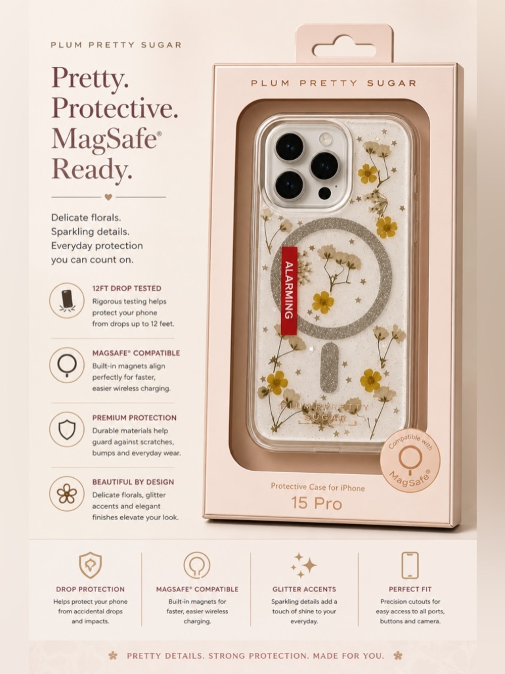 Plum Pretty Sugar Protective case for iPhone 15 Pro